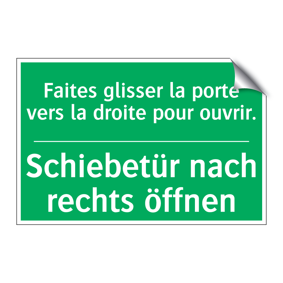 Schiebetür nach rechts öffnen - Faites glisser la porte vers la  /.../
