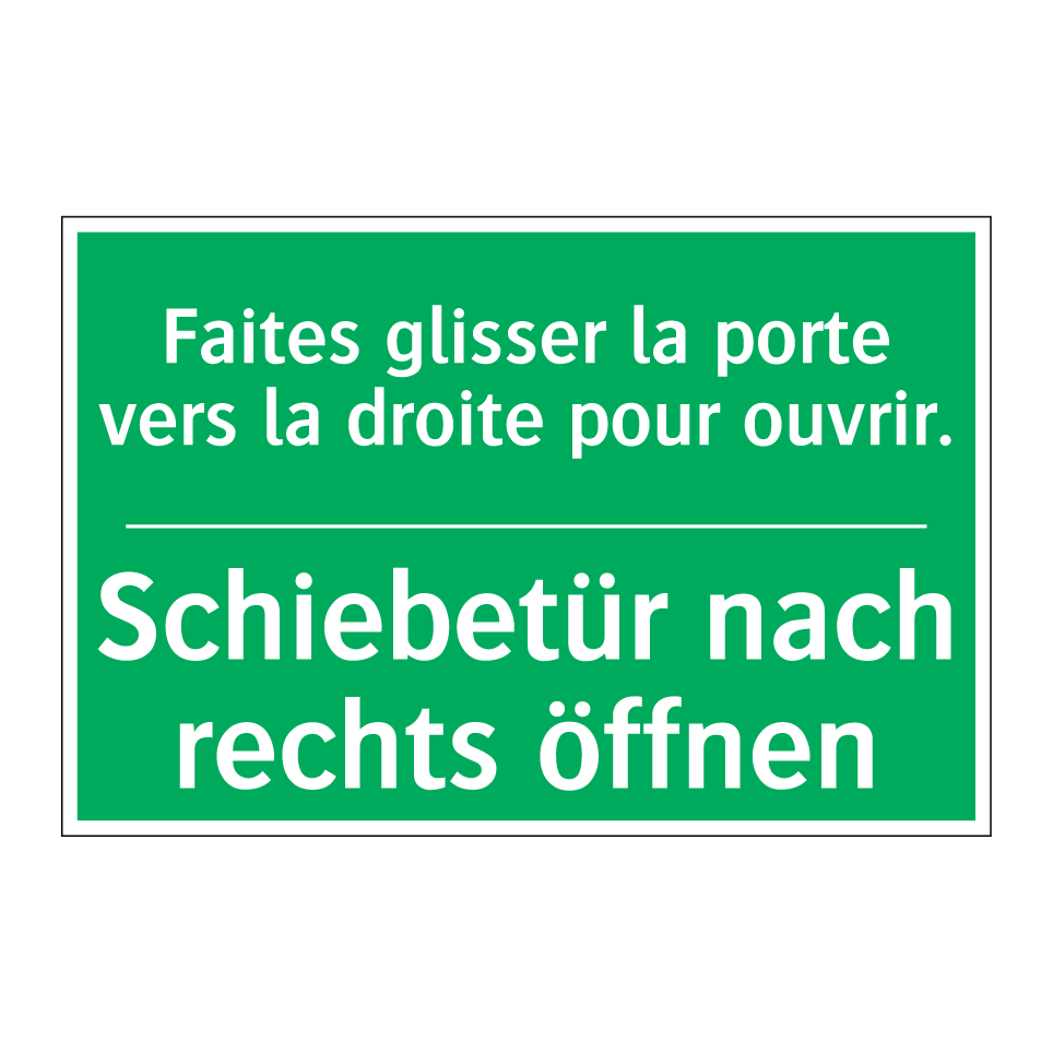 Schiebetür nach rechts öffnen - Faites glisser la porte vers la  /.../