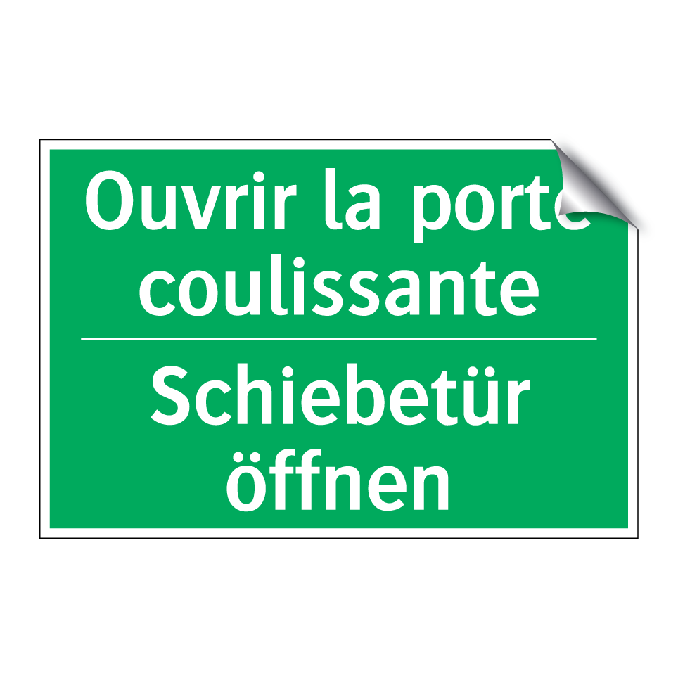 Schiebetür öffnen - Ouvrir la porte coulissante