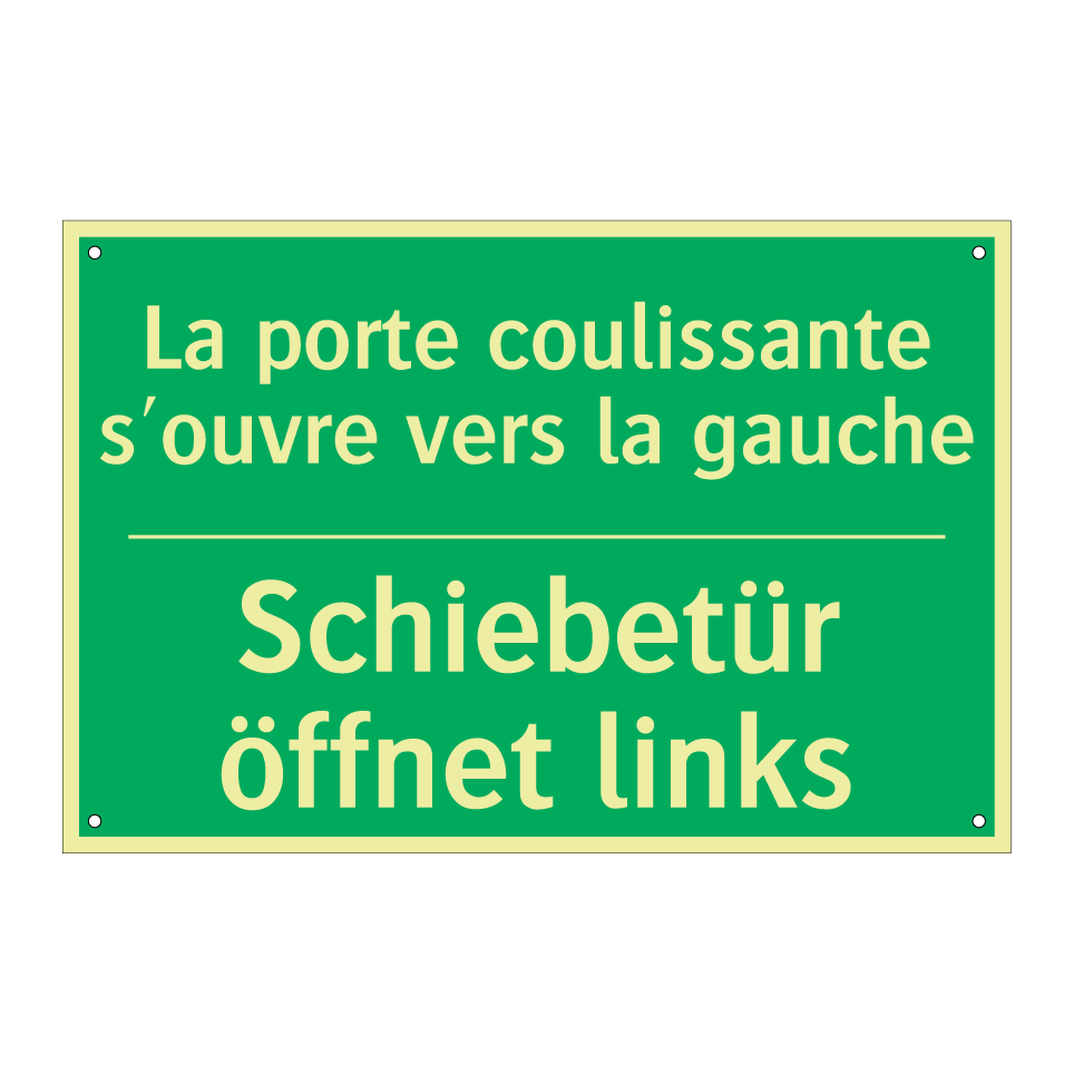 Schiebetür öffnet links - La porte coulissante s'ouvre vers  /.../