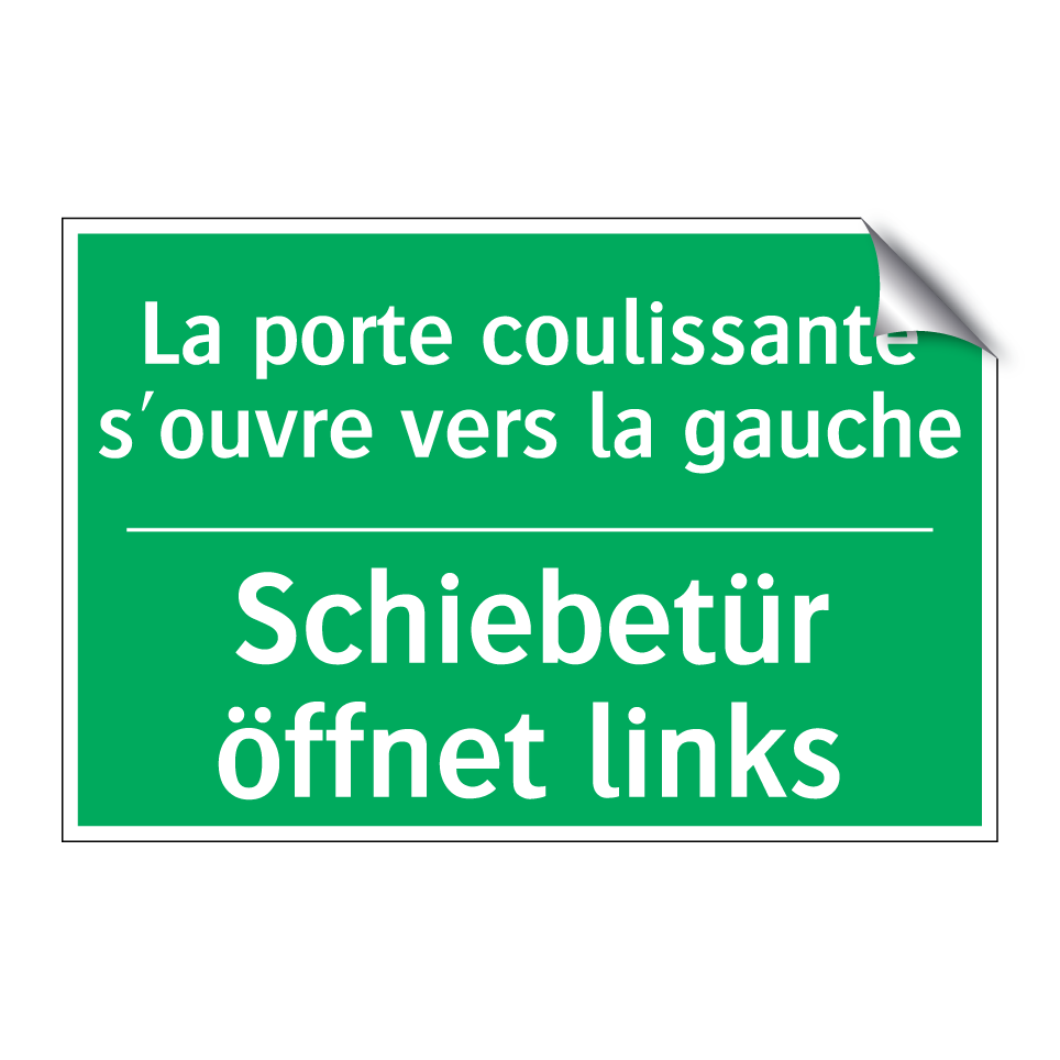 Schiebetür öffnet links - La porte coulissante s'ouvre vers  /.../