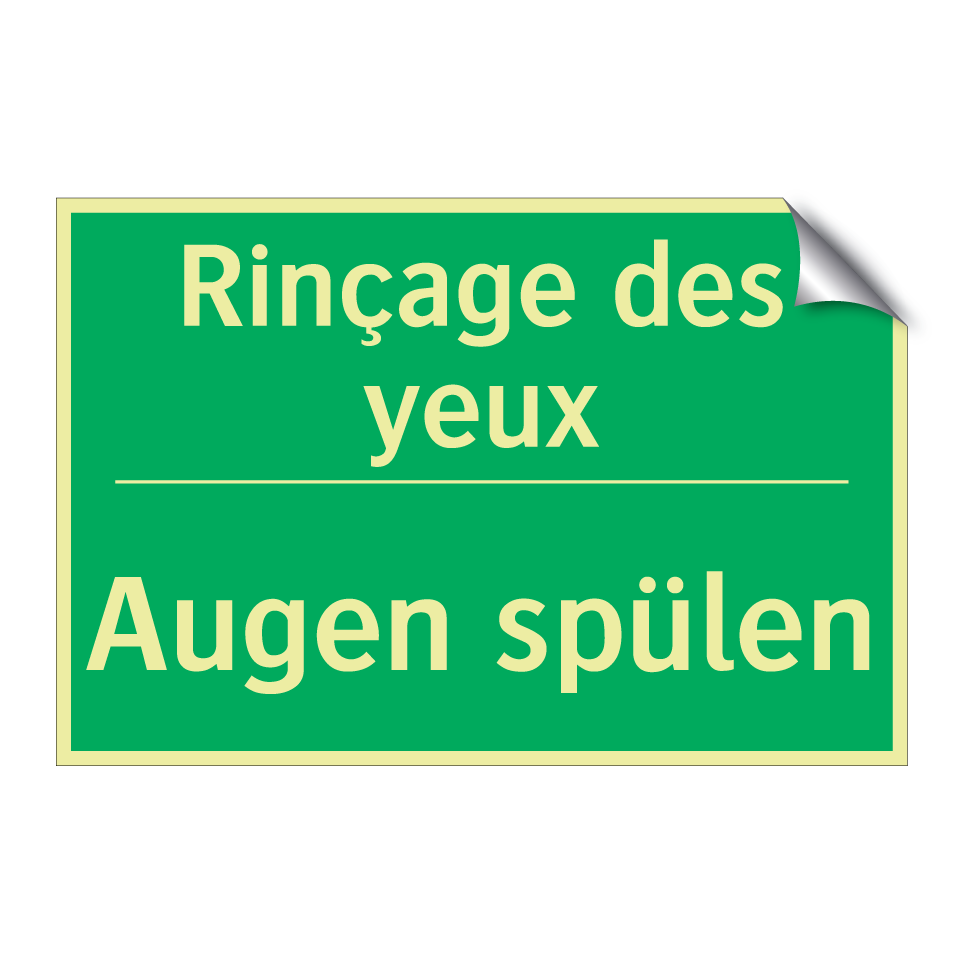 Augen spülen - Rinçage des yeux