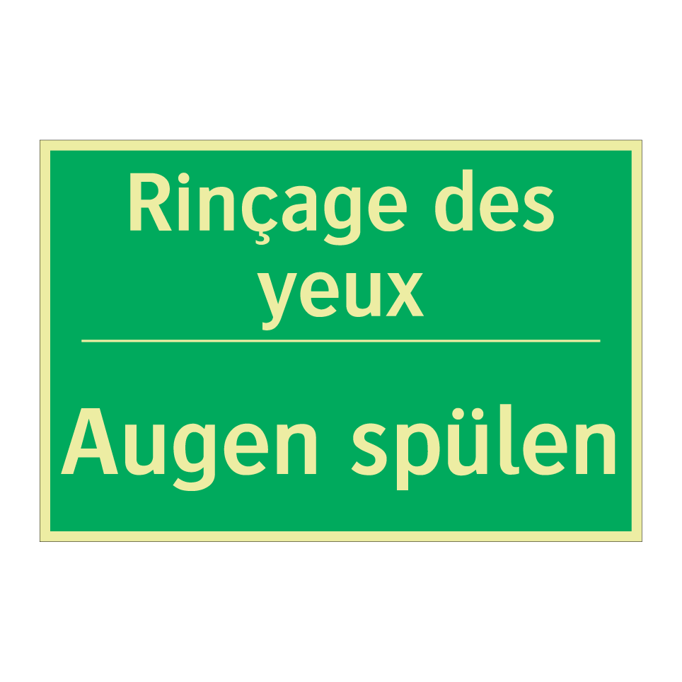 Augen spülen - Rinçage des yeux