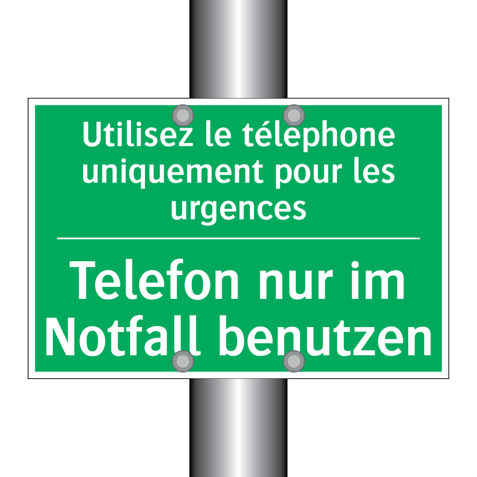 Telefon nur im Notfall benutzen /.../ - Utilisez le téléphone uniquement  /.../