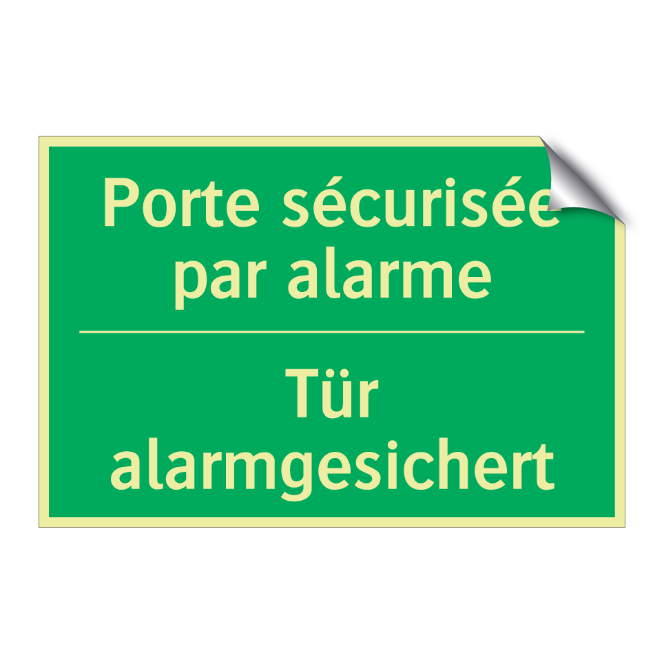 Tür alarmgesichert - Porte sécurisée par alarme