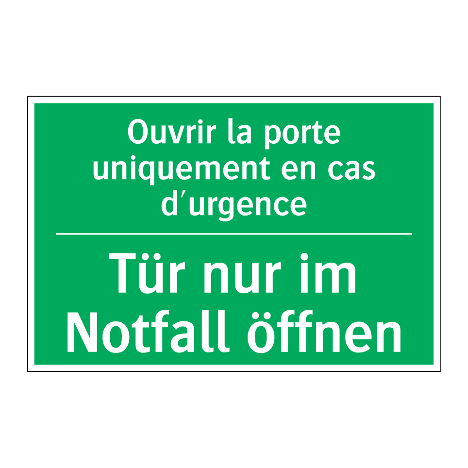 Tür nur im Notfall öffnen - Ouvrir la porte uniquement en  /.../