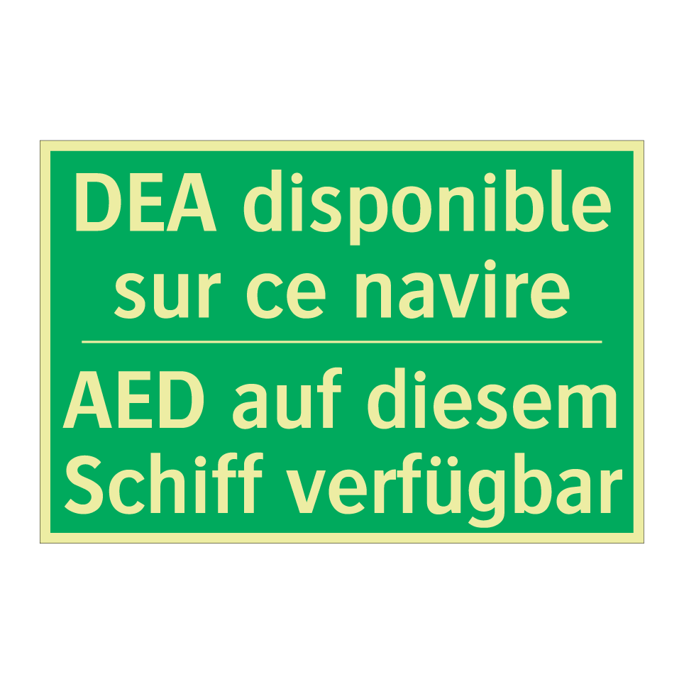 AED auf diesem Schiff verfügbar /.../ - DEA disponible sur ce navire