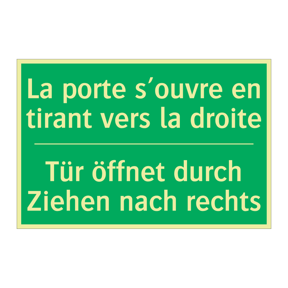 Tür öffnet durch Ziehen nach rechts /.../ - La porte s’ouvre en tirant vers  /.../