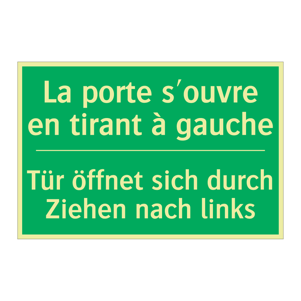 Tür öffnet sich durch Ziehen nach  /.../ - La porte s'ouvre en tirant à gauche /.../