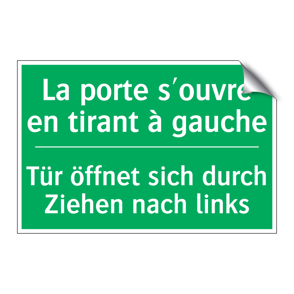 Tür öffnet sich durch Ziehen nach  /.../ - La porte s'ouvre en tirant à gauche /.../