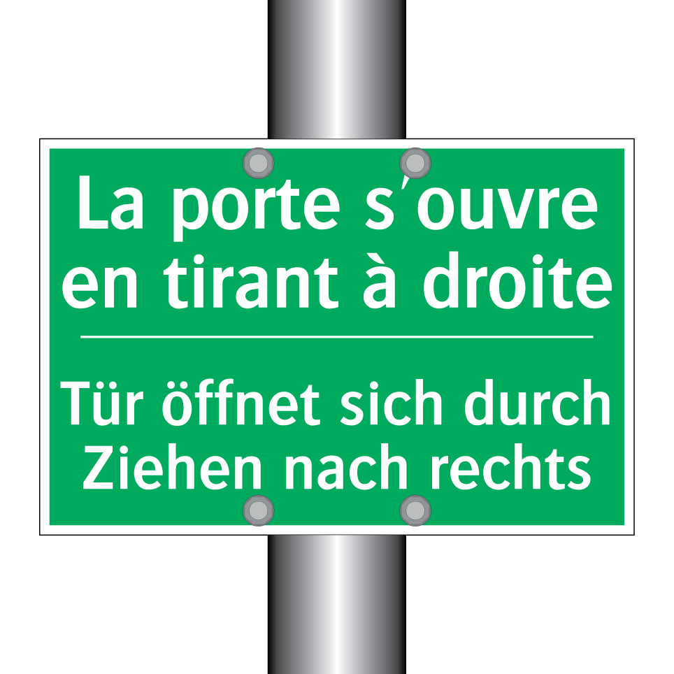 Tür öffnet sich durch Ziehen nach  /.../ - La porte s'ouvre en tirant à droite /.../