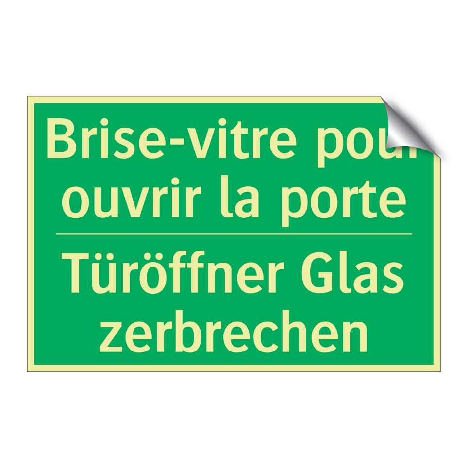 Türöffner Glas zerbrechen - Brise-vitre pour ouvrir la porte /.../