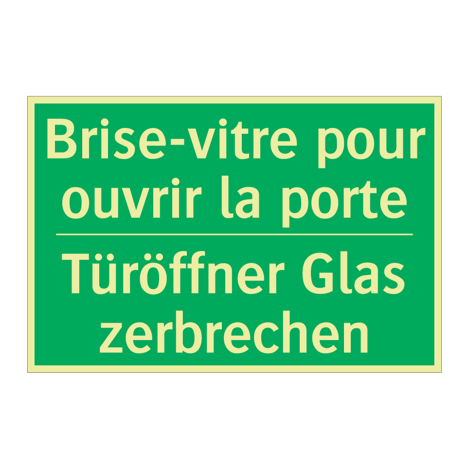 Türöffner Glas zerbrechen - Brise-vitre pour ouvrir la porte /.../
