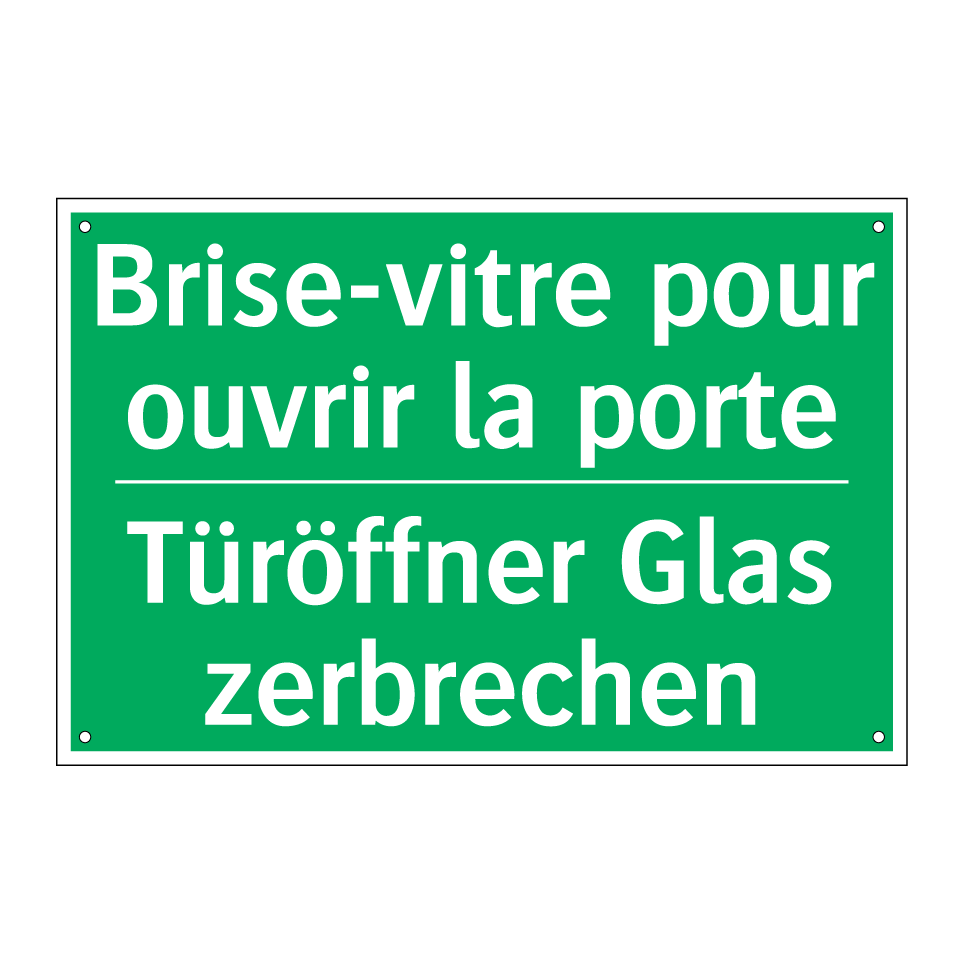 Türöffner Glas zerbrechen - Brise-vitre pour ouvrir la porte /.../