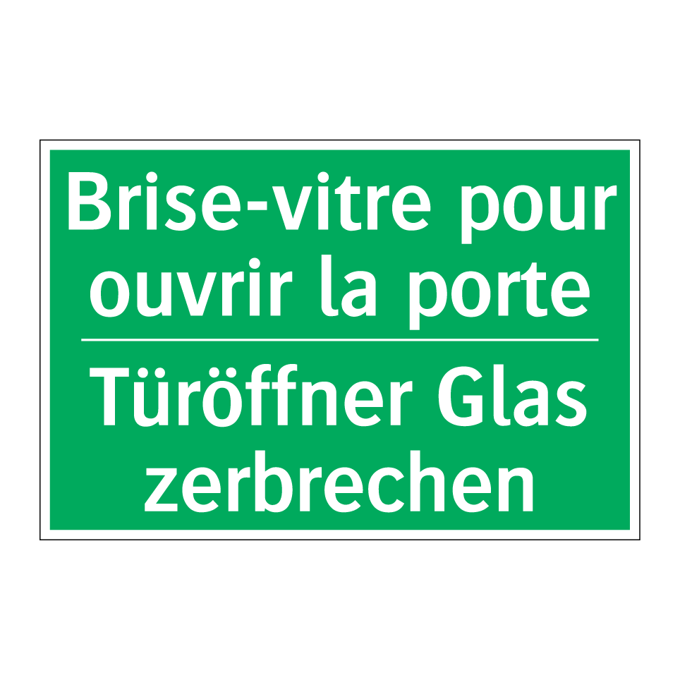 Türöffner Glas zerbrechen - Brise-vitre pour ouvrir la porte /.../