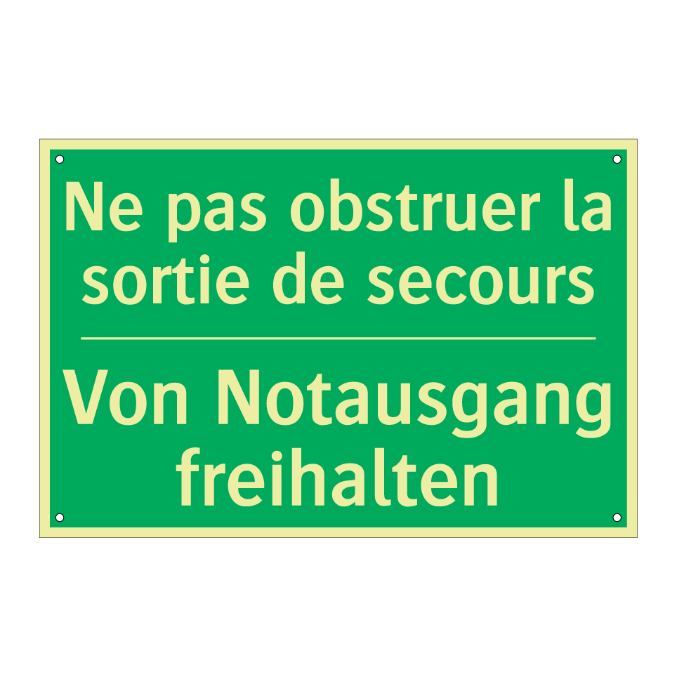 Von Notausgang freihalten - Ne pas obstruer la sortie de secours /.../