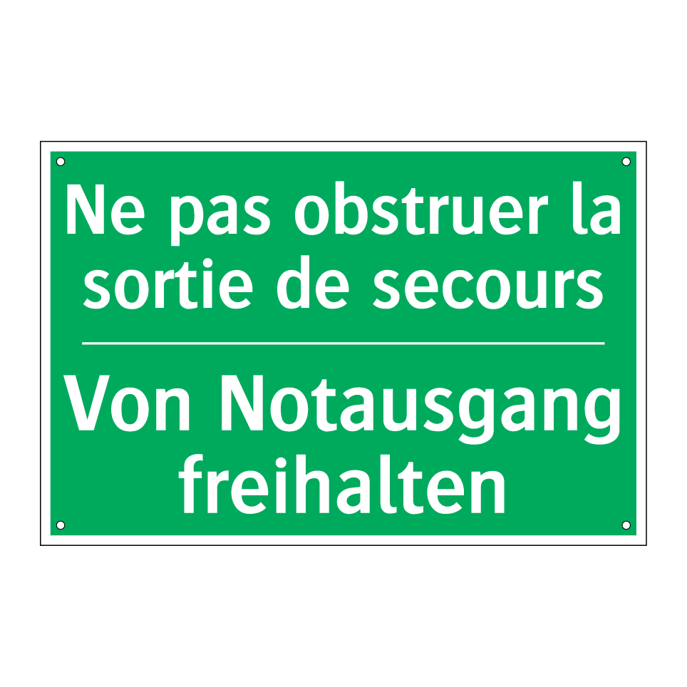 Von Notausgang freihalten - Ne pas obstruer la sortie de secours /.../