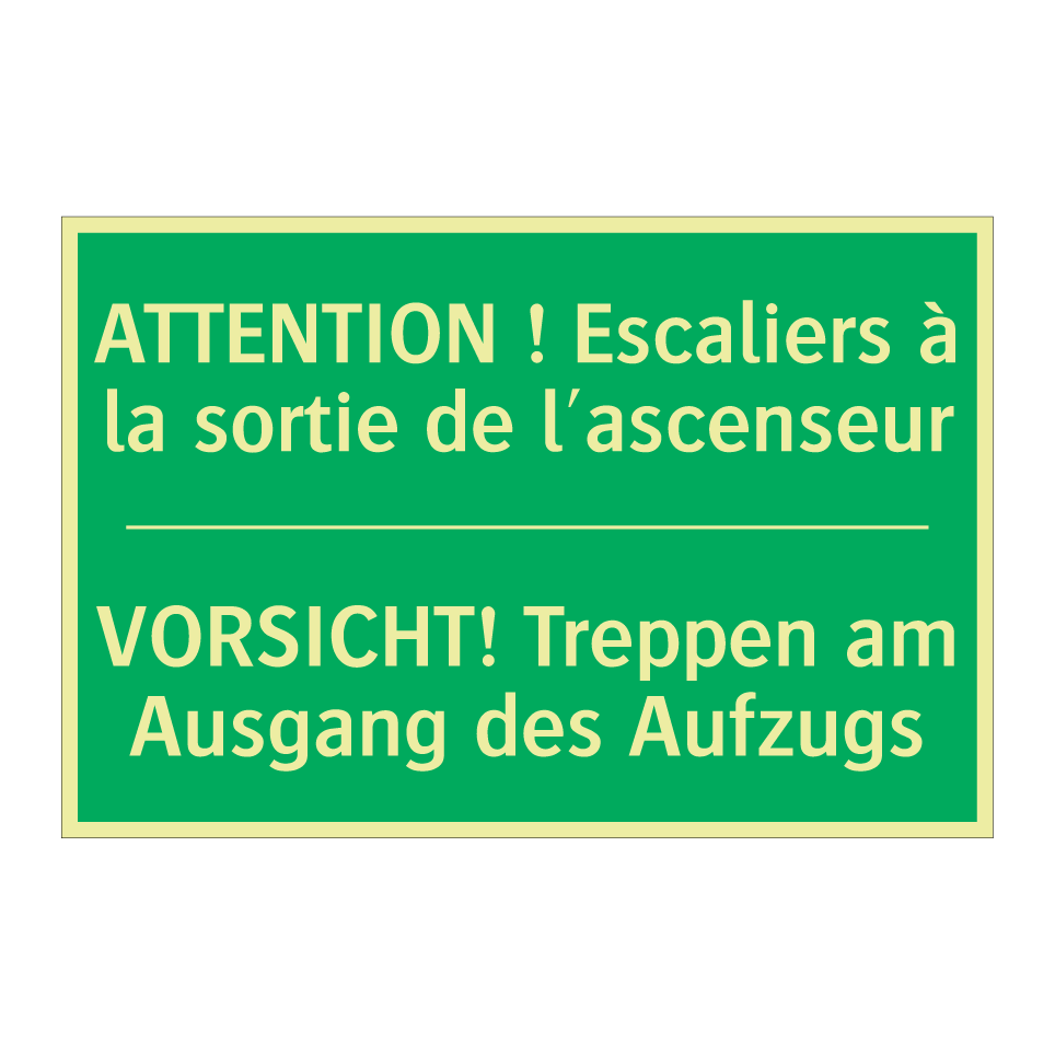 VORSICHT! Treppen am Ausgang des  /.../ - ATTENTION ! Escaliers à la sortie  /.../