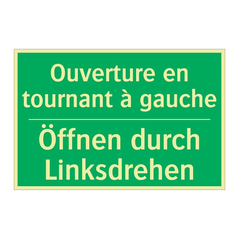 Öffnen durch Linksdrehen - Ouverture en tournant à gauche