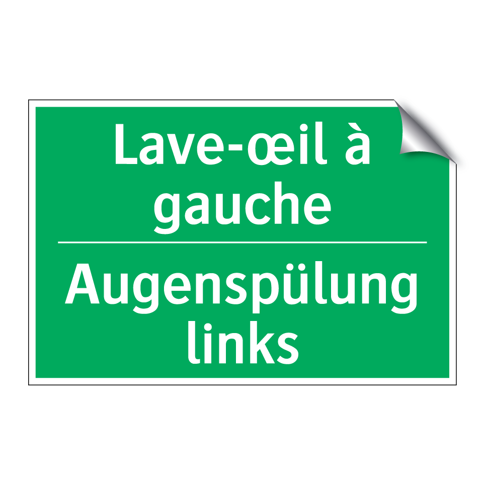 Augenspülung links - Lave-œil à gauche
