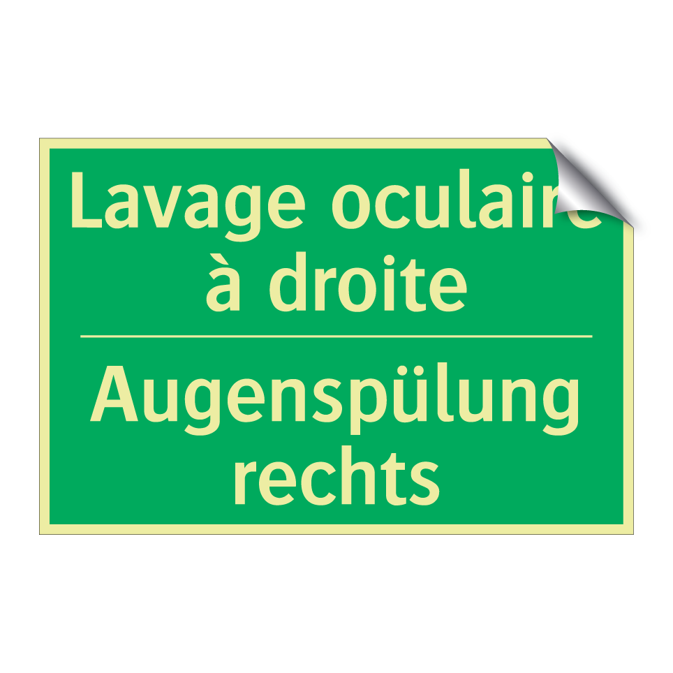 Augenspülung rechts - Lavage oculaire à droite