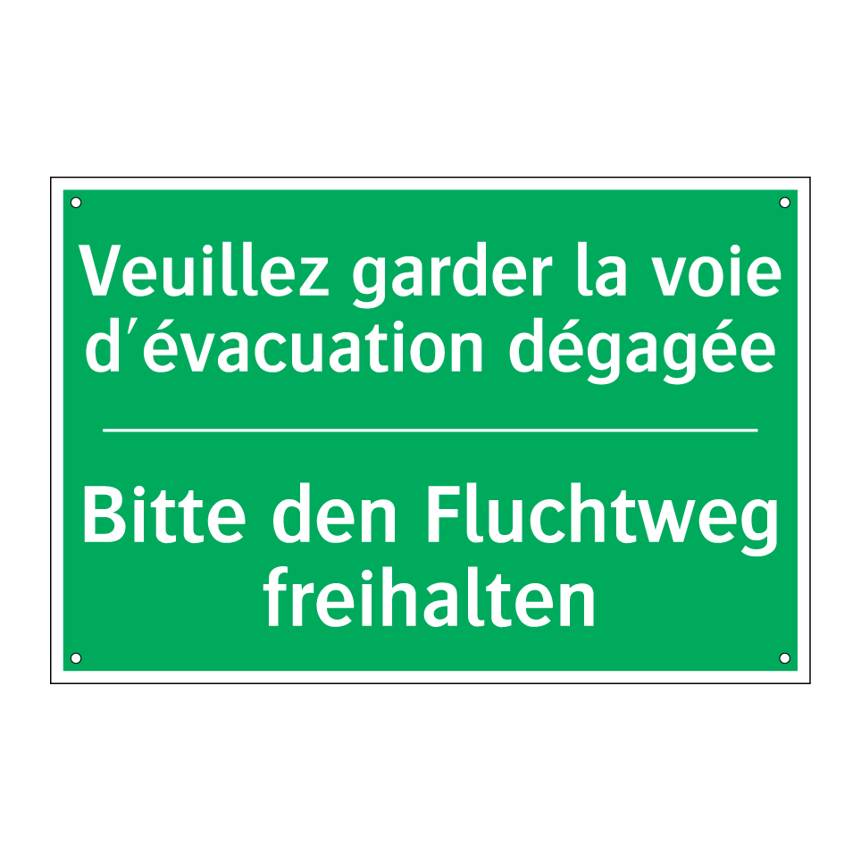 Bitte den Fluchtweg freihalten - Veuillez garder la voie d'évacuation  /.../