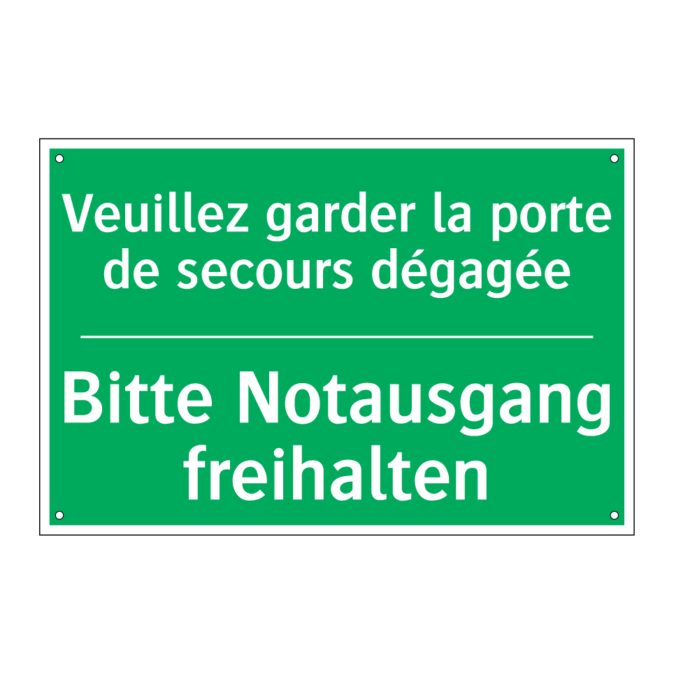 Bitte Notausgang freihalten - Veuillez garder la porte de secours  /.../