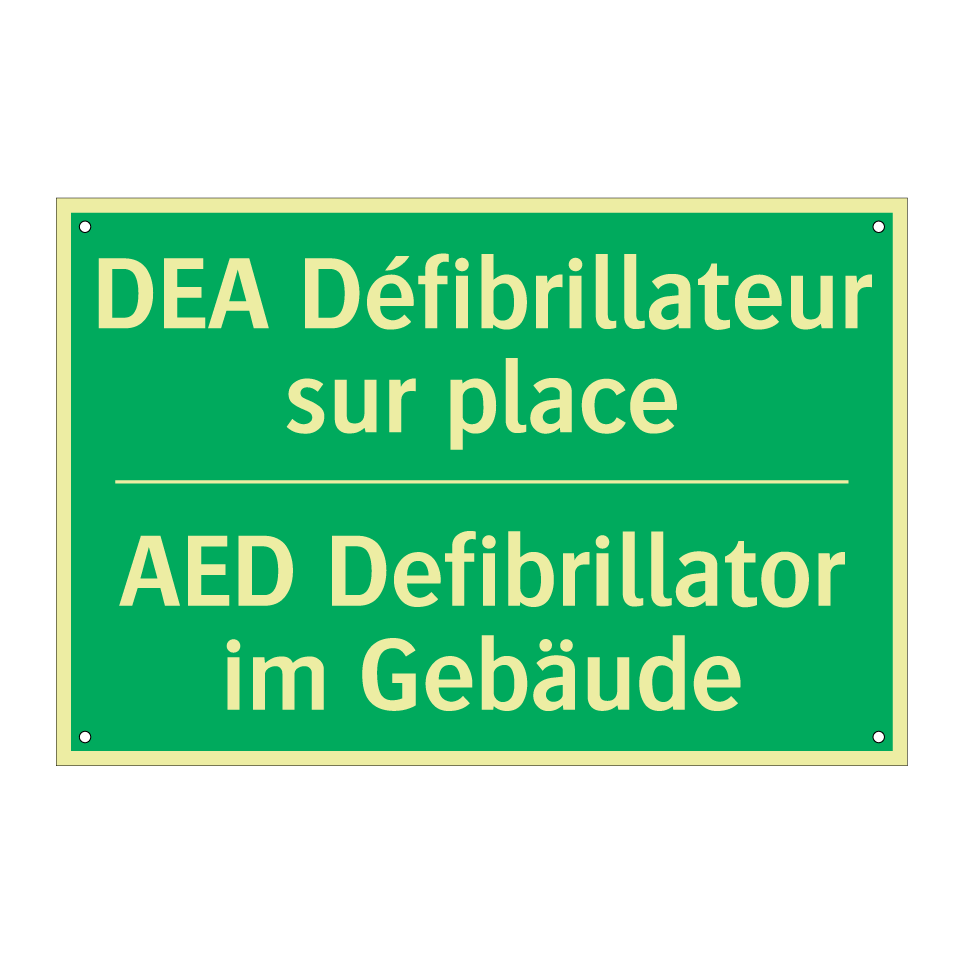 AED Defibrillator im Gebäude - DEA Défibrillateur sur place