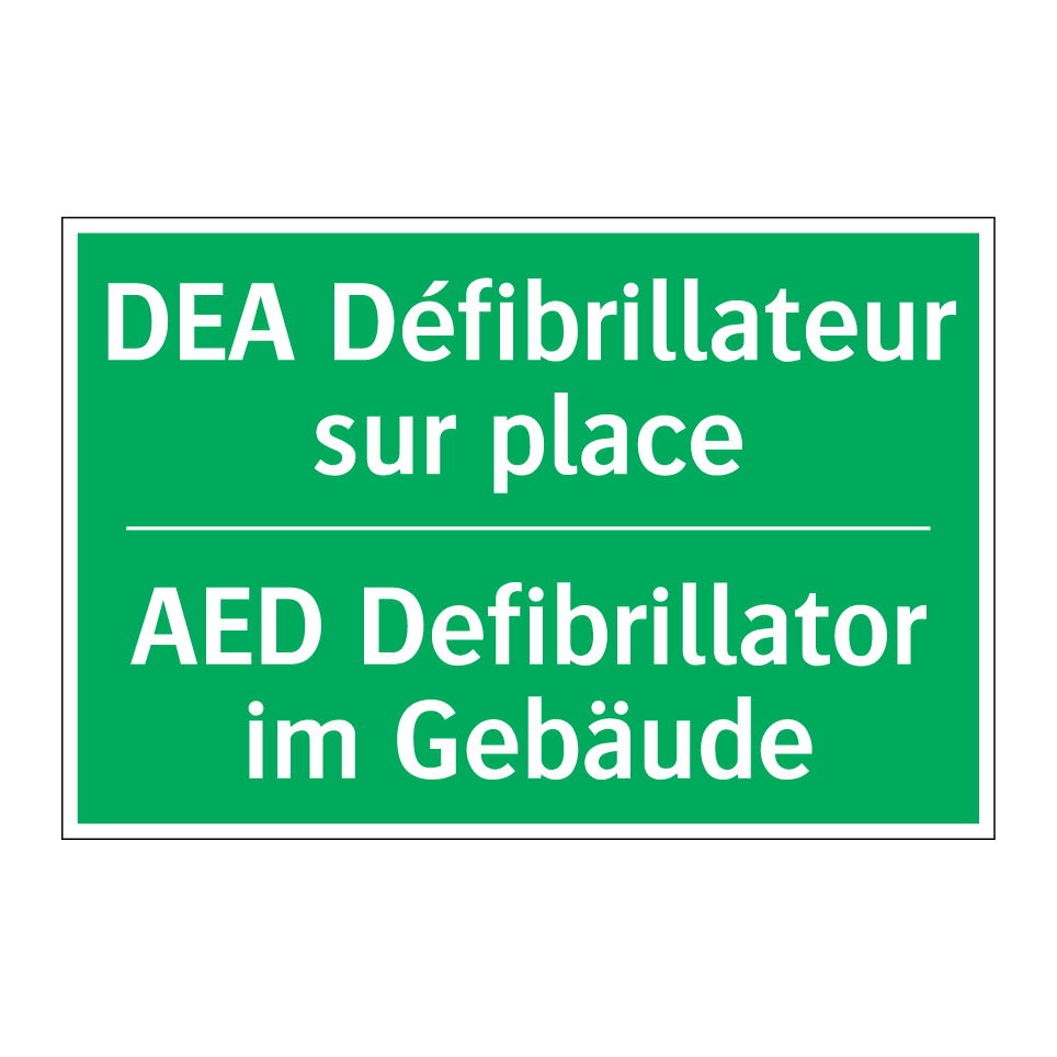 AED Defibrillator im Gebäude - DEA Défibrillateur sur place