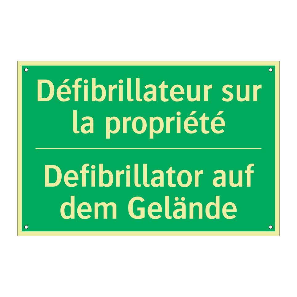 Defibrillator auf dem Gelände - Défibrillateur sur la propriété /.../