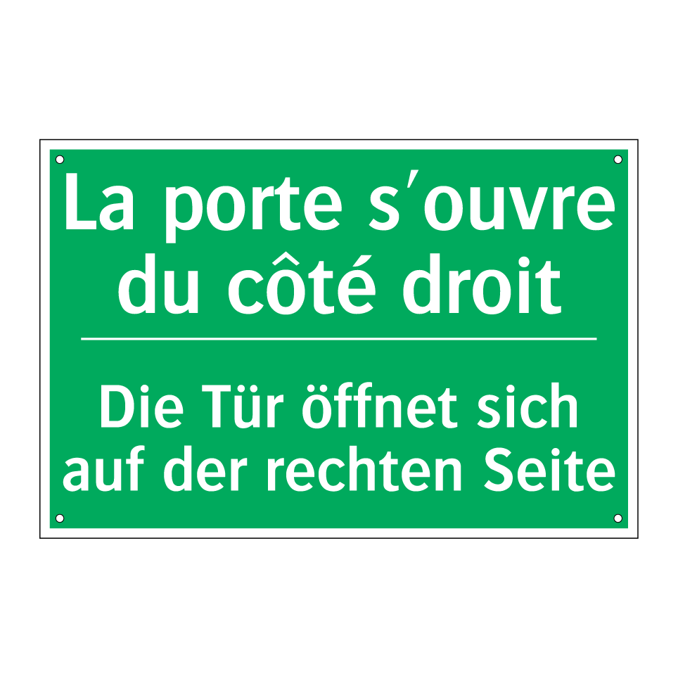Die Tür öffnet sich auf der rechten  /.../ - La porte s'ouvre du côté droit
