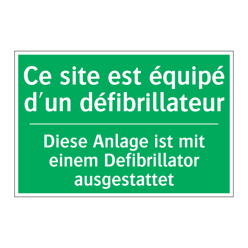 Diese Anlage ist mit einem Defibrillator  /.../ - Ce site est équipé d'un défibrillateur /.../