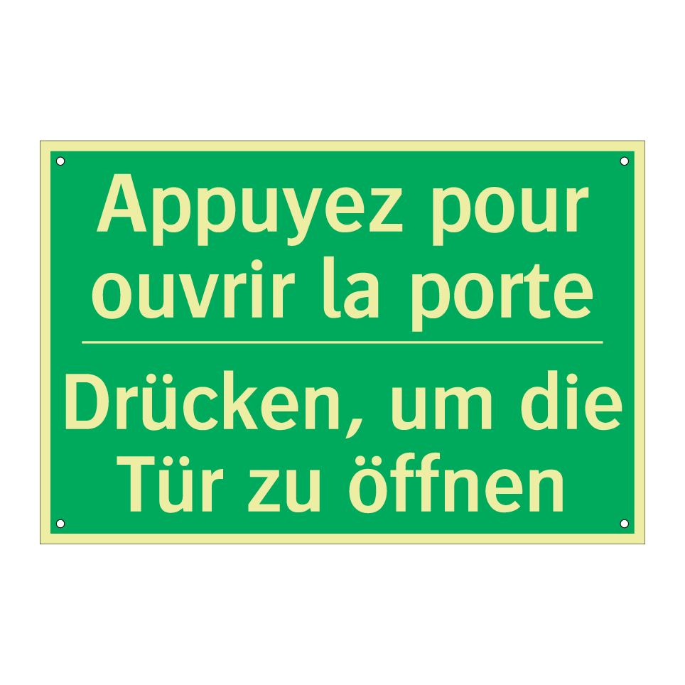 Drücken, um die Tür zu öffnen - Appuyez pour ouvrir la porte