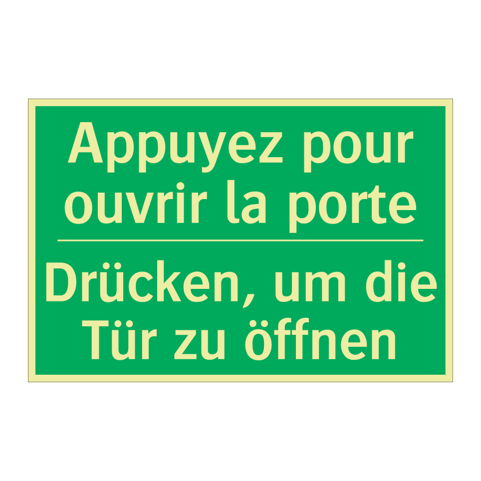 Drücken, um die Tür zu öffnen - Appuyez pour ouvrir la porte