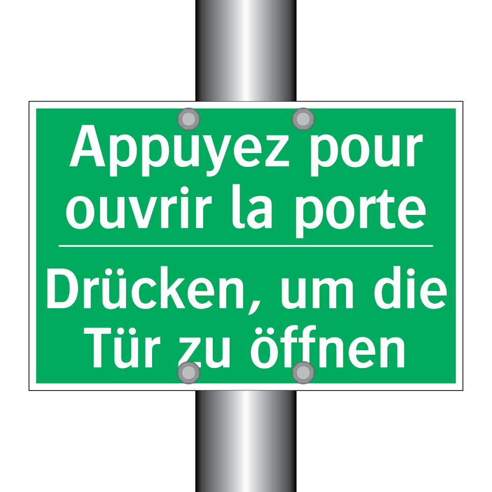 Drücken, um die Tür zu öffnen - Appuyez pour ouvrir la porte