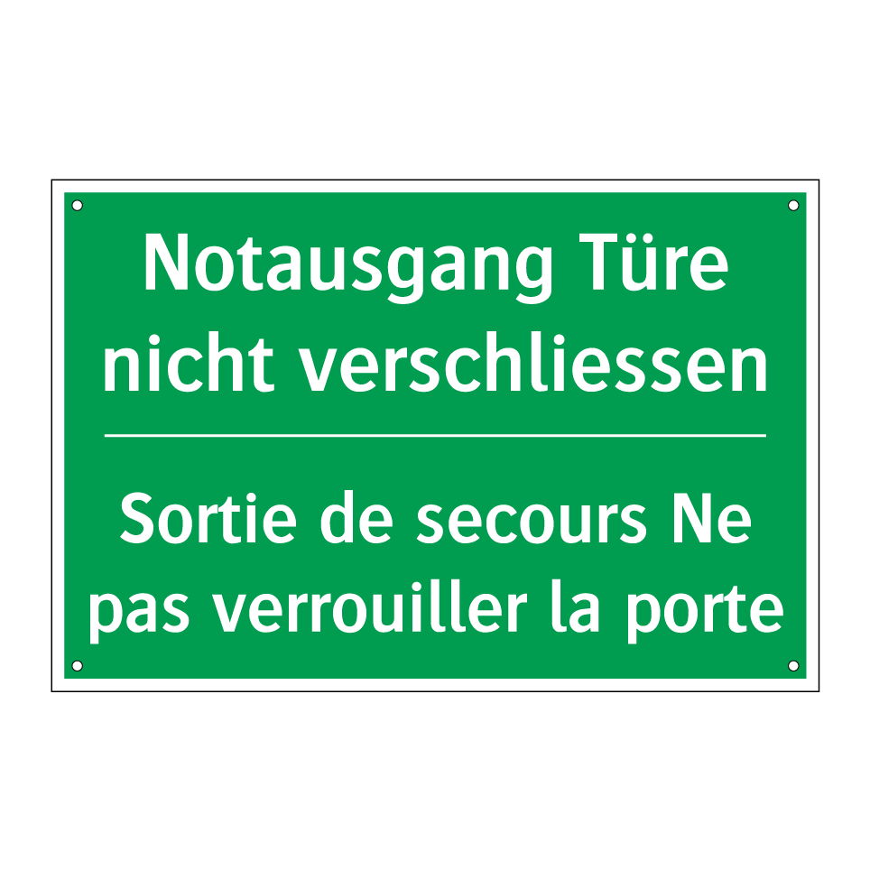 Notausgang Türe nicht verschliessen