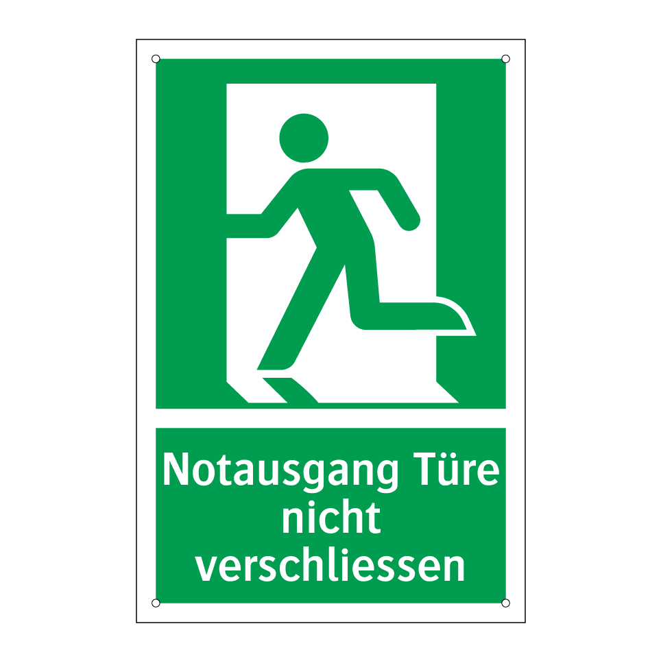 Notausgang Türe nicht verschliessen