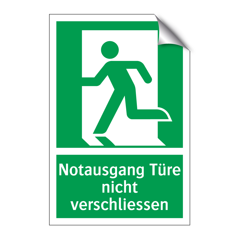 Notausgang Türe nicht verschliessen