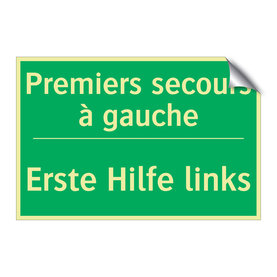 Erste Hilfe links - Premiers secours à gauche