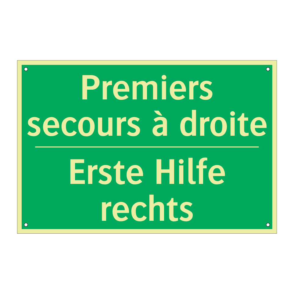 Erste Hilfe rechts - Premiers secours à droite