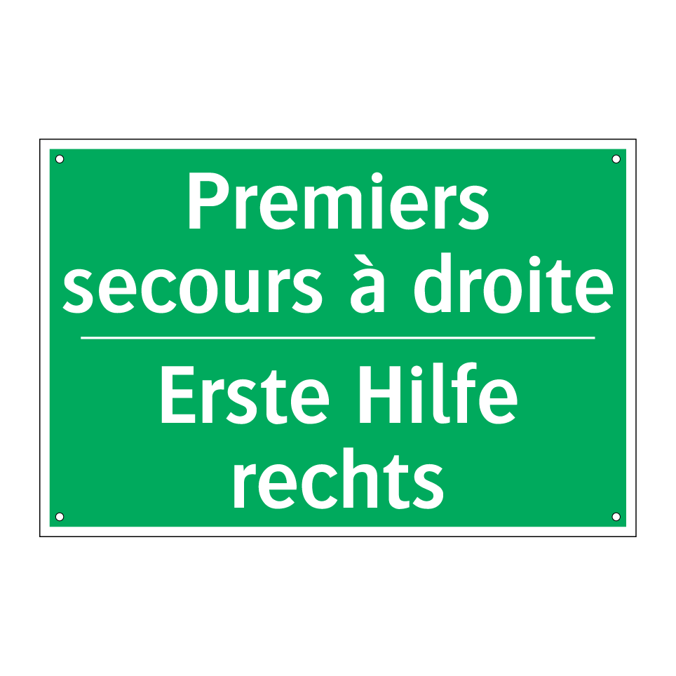 Erste Hilfe rechts - Premiers secours à droite