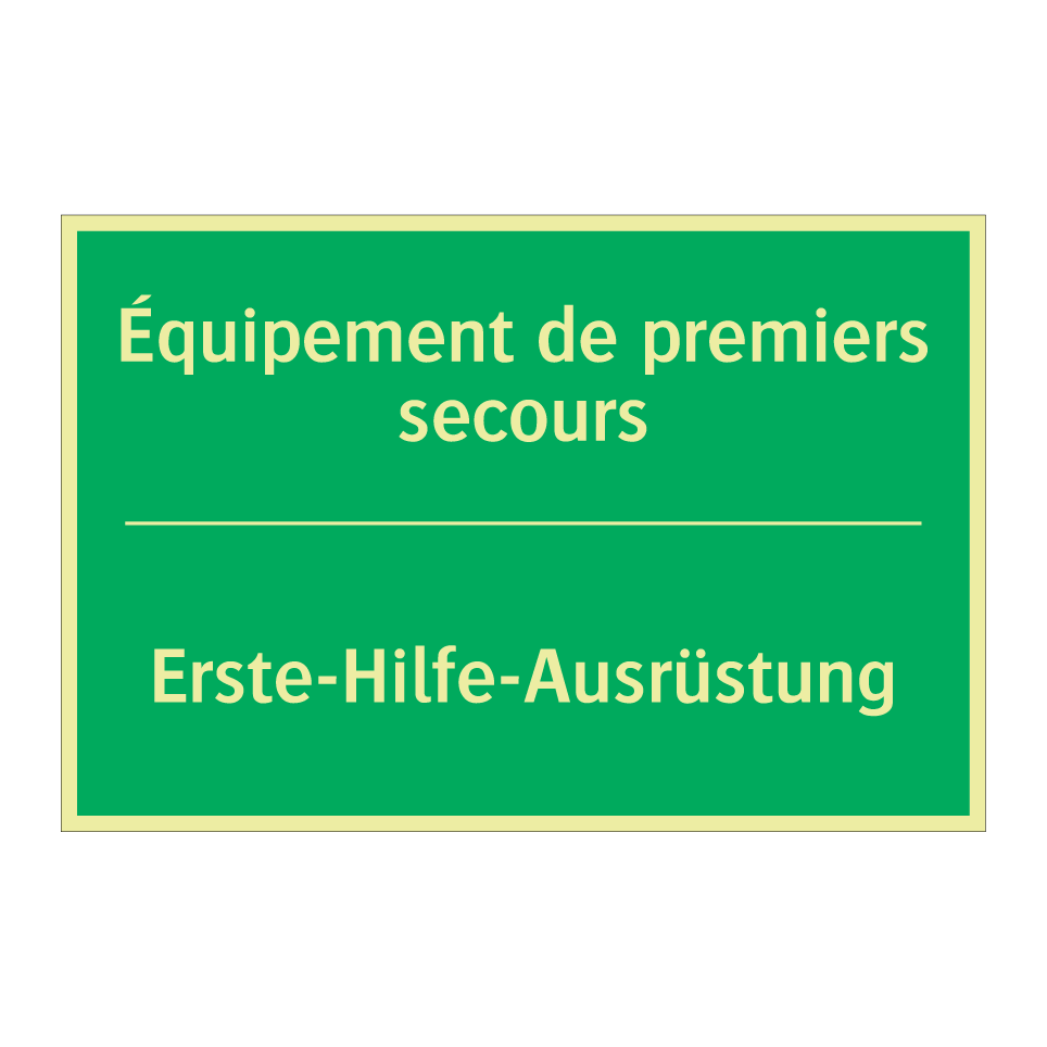Erste-Hilfe-Ausrüstung - Équipement de premiers secours