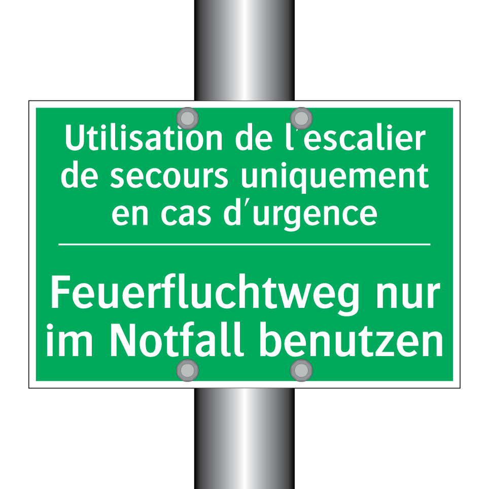 Feuerfluchtweg nur im Notfall  /.../ - Utilisation de l'escalier de secours  /.../