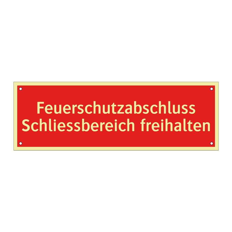 Feuerschutzabschluss Schliessbereich freihalten
