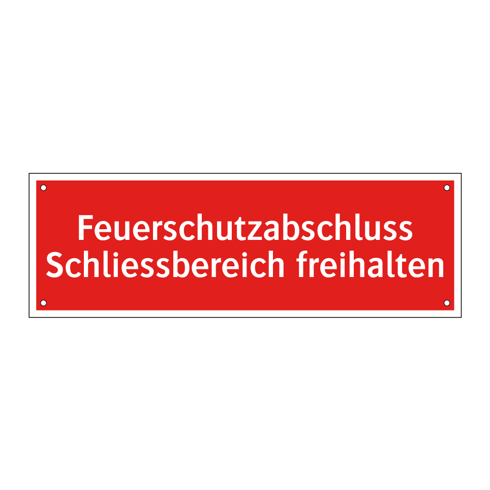 Feuerschutzabschluss Schliessbereich freihalten