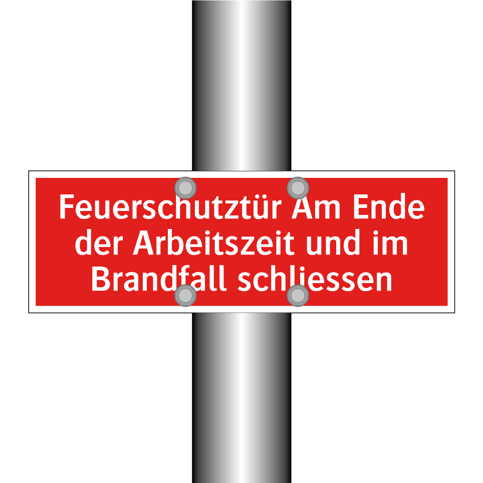 Feuerschutztür Am Ende der Arbeitszeit und im Brandfall schliessen