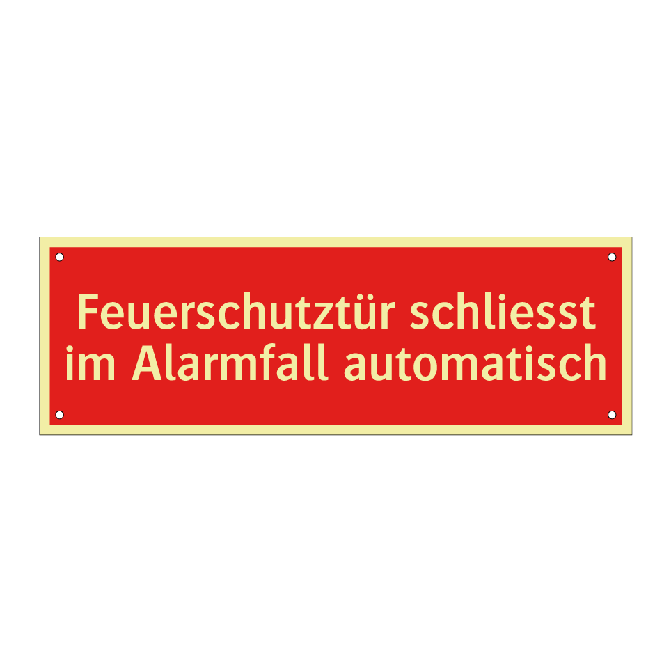 Feuerschutztür schliesst im Alarmfall automatisch