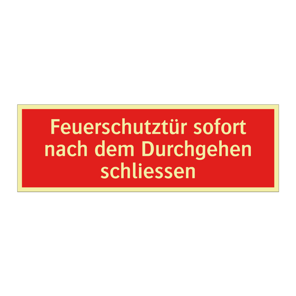 Feuerschutztür sofort nach dem Durchgehen schliessen