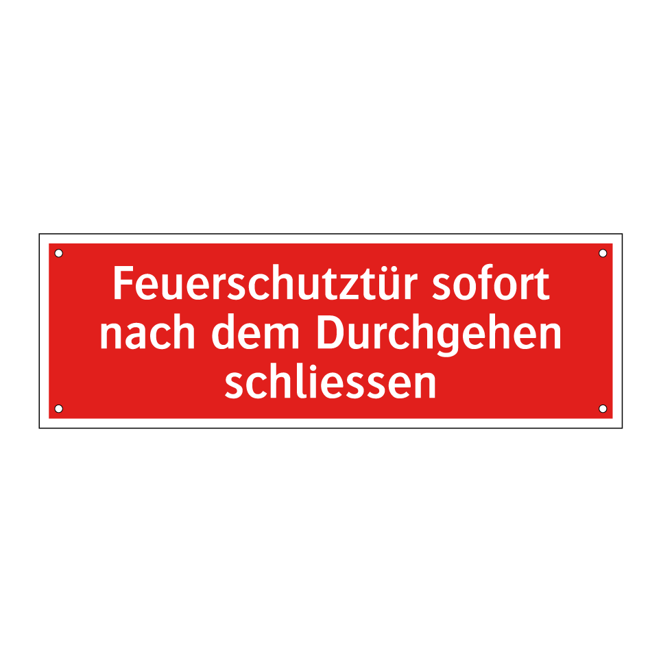 Feuerschutztür sofort nach dem Durchgehen schliessen