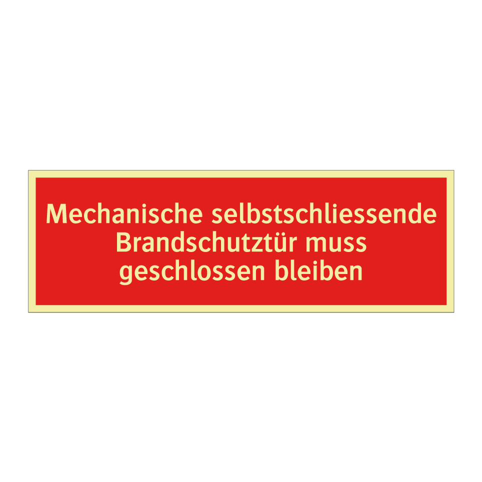 Mechanische selbstschliessende Brandschutztür muss geschlossen bleiben